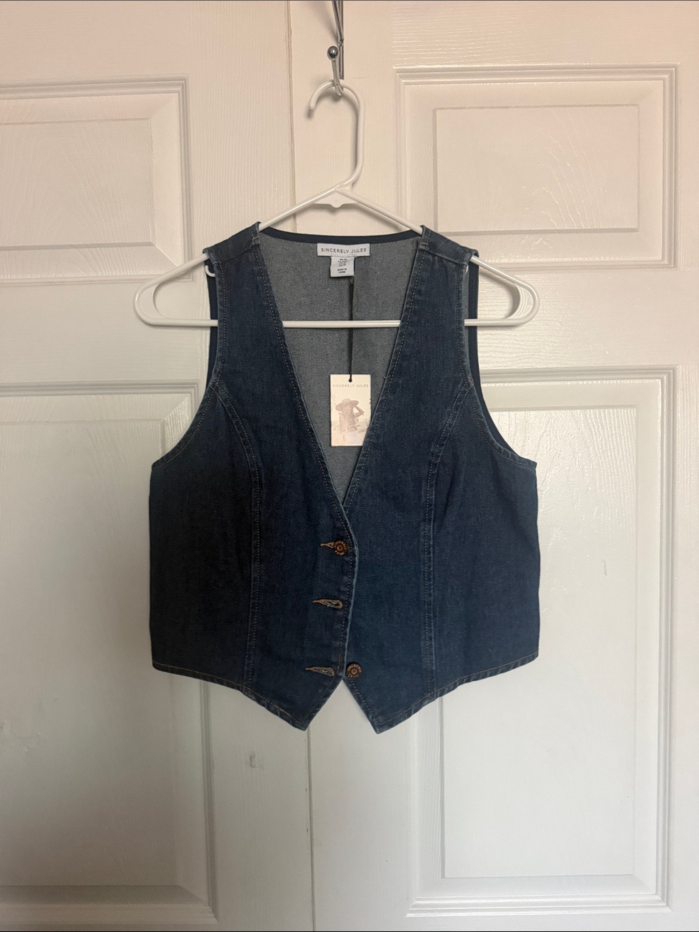 Sincerely Jules Dark Blue Denim Vest